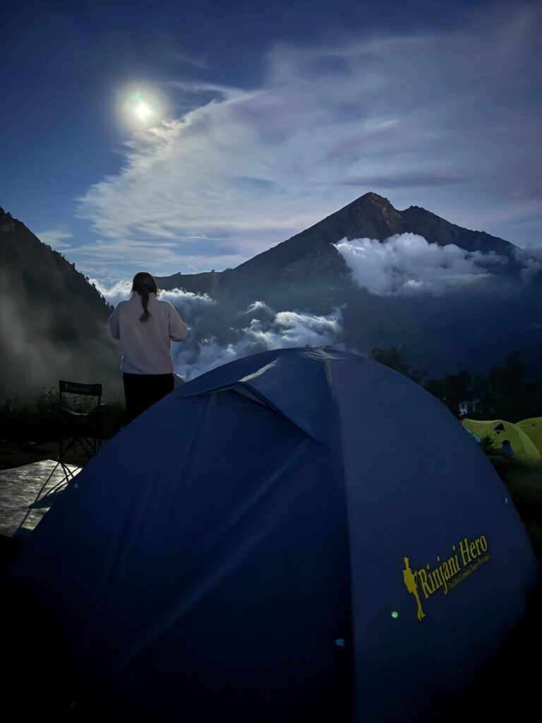 Senaru Crater rim at night