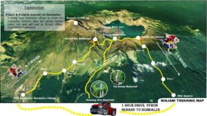 rinjani trekking map